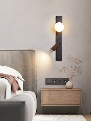 Nirv Beam Noir Travertin Applique Murale Moderne