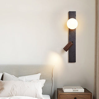 Nirv Beam Noir Travertin Applique Murale Moderne