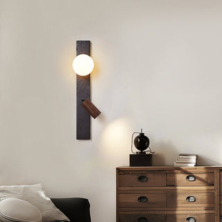 Nirv Beam Noir Travertin Applique Murale Moderne