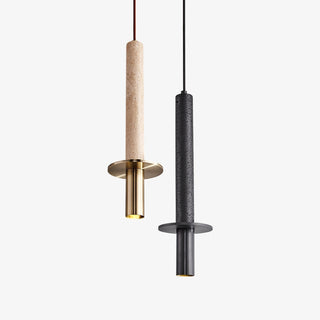 Avdoryra Suspension Double Cylindre en Travertin