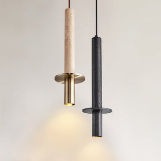Avdoryra Suspension Double Cylindre en Travertin