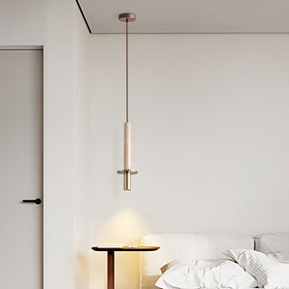 Avdoryra Suspension Double Cylindre en Travertin