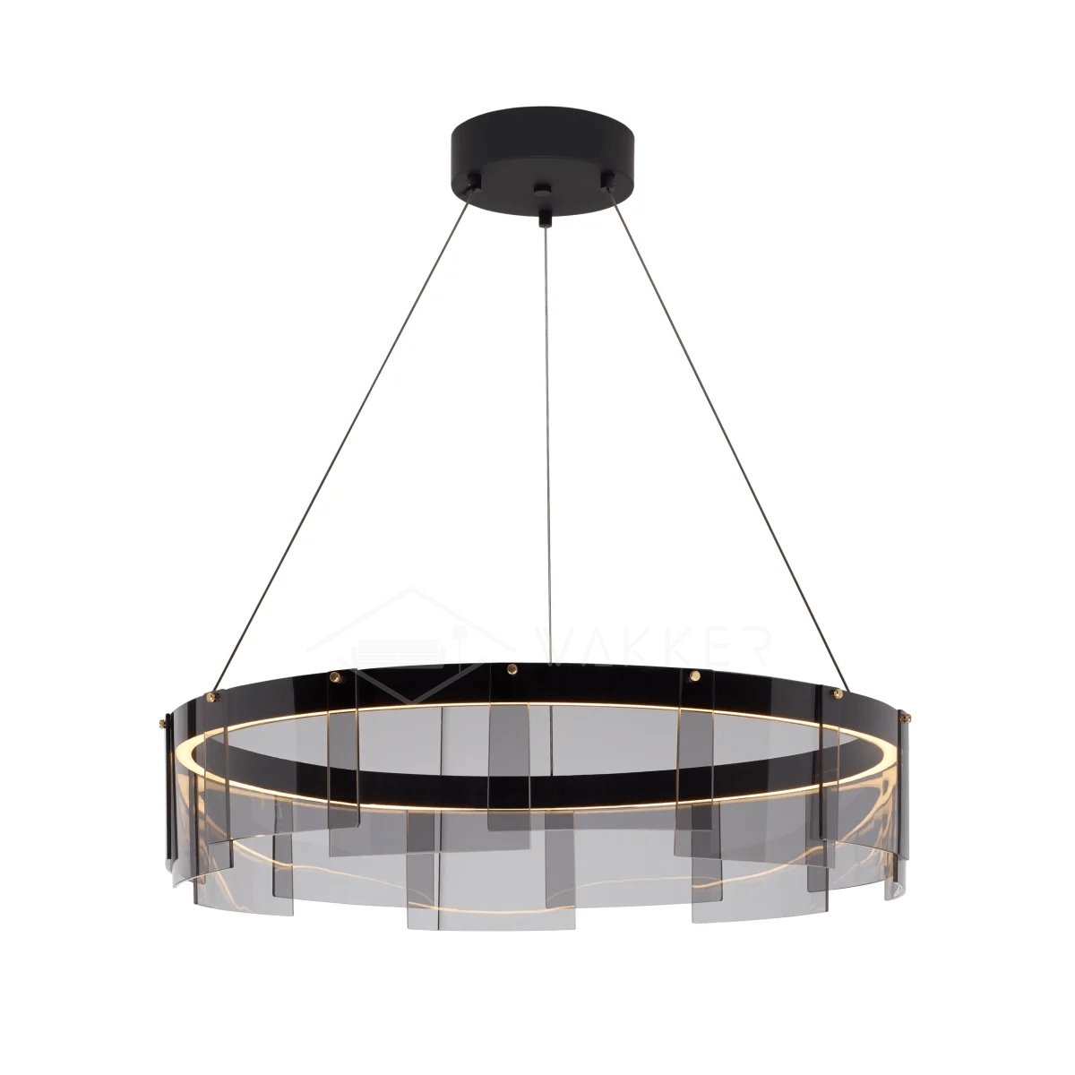 LustraLustre LED Anneau en Noir Moderne
