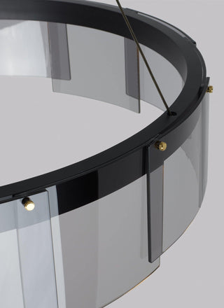 LustraLustre LED Anneau en Noir Moderne