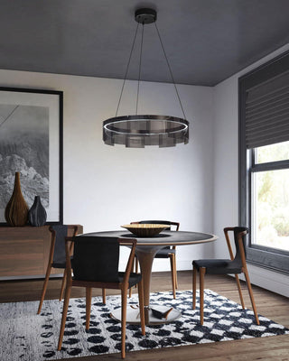 LustraLustre LED Anneau en Noir Moderne