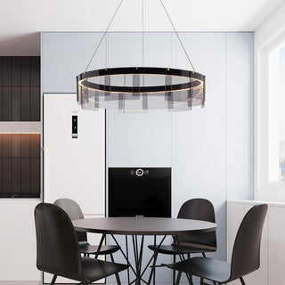 LustraLustre LED Anneau en Noir Moderne
