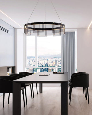 LustraLustre LED Anneau en Noir Moderne