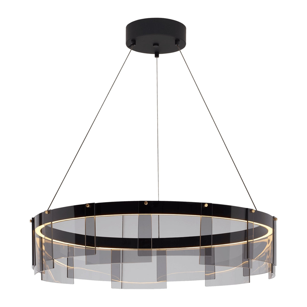 LustraLustre LED Anneau en Noir Moderne