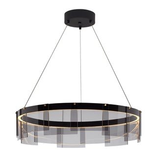 LustraLustre LED Anneau en Noir Moderne