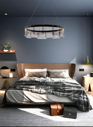 LustraLustre LED Anneau en Noir Moderne