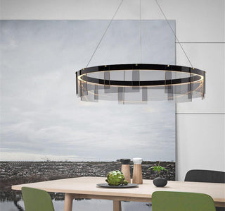 LustraLustre LED Anneau en Noir Moderne