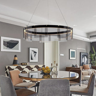 LustraLustre LED Anneau en Noir Moderne