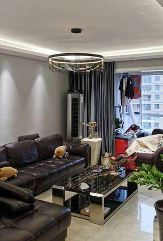 LustraLustre LED Anneau en Noir Moderne