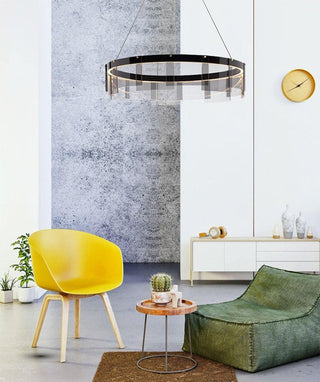 LustraLustre LED Anneau en Noir Moderne