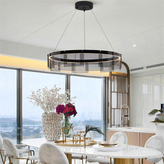 LustraLustre LED Anneau en Noir Moderne