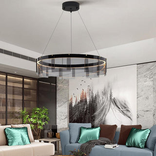 LustraLustre LED Anneau en Noir Moderne