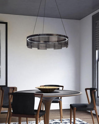 LustraLustre LED Anneau en Noir Moderne