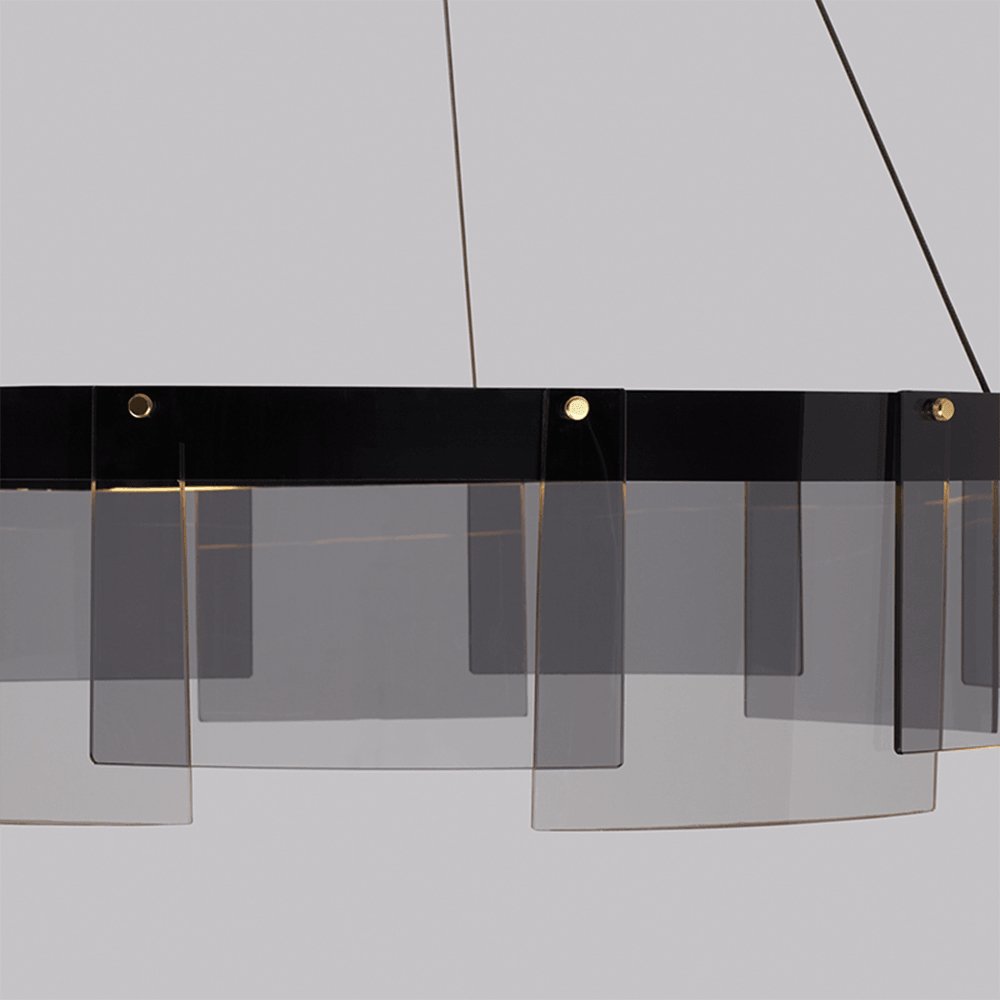 LustraLustre LED Anneau en Noir Moderne