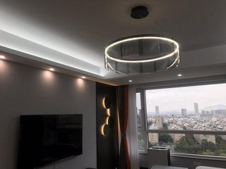 LustraLustre LED Anneau en Noir Moderne