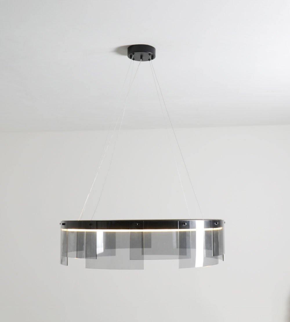 LustraLustre LED Anneau en Noir Moderne