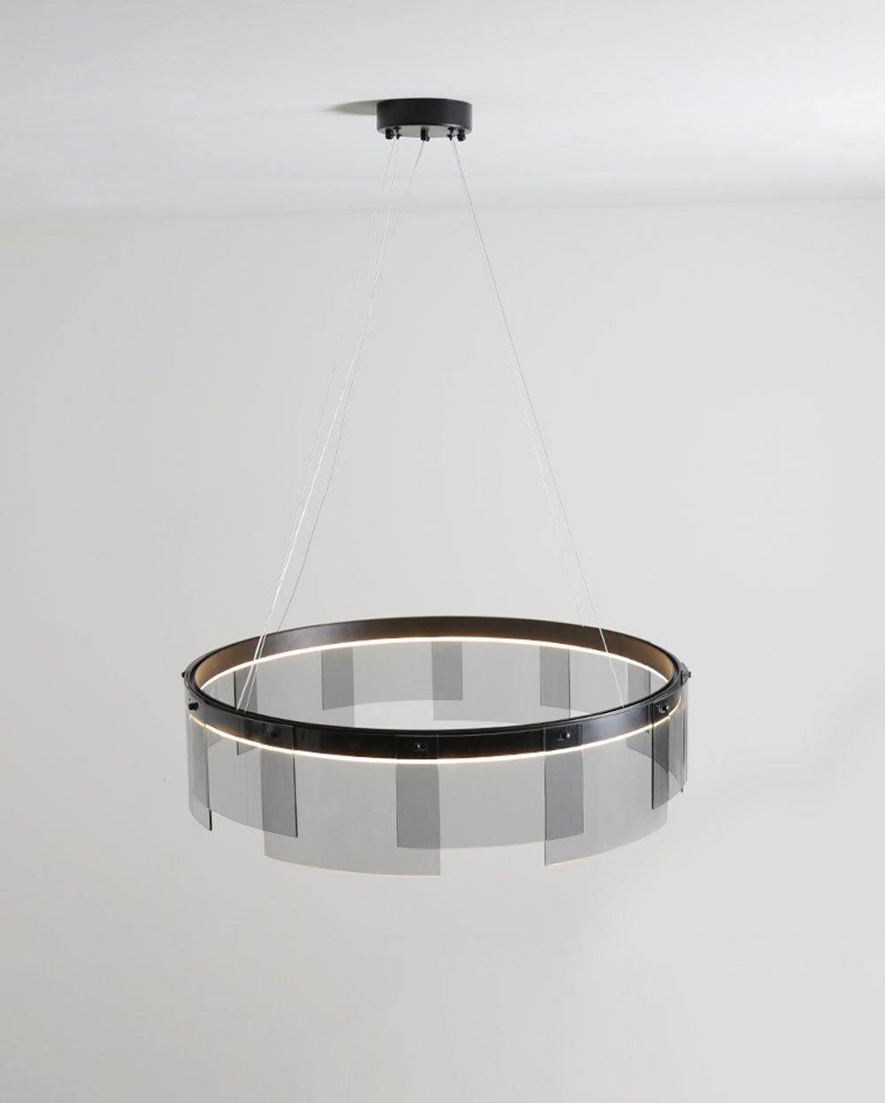 LustraLustre LED Anneau en Noir Moderne