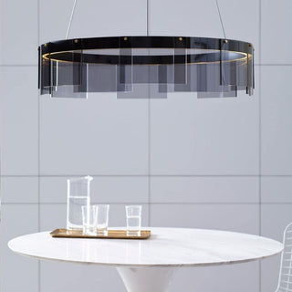 LustraLustre LED Anneau en Noir Moderne