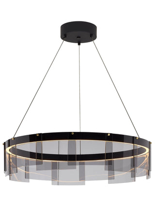 LustraLustre LED Anneau en Noir Moderne