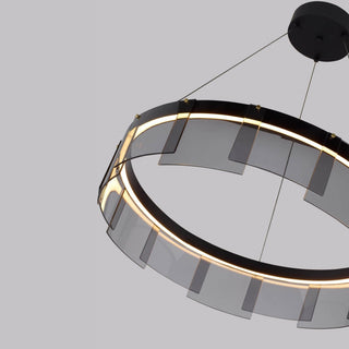 LustraLustre LED Anneau en Noir Moderne