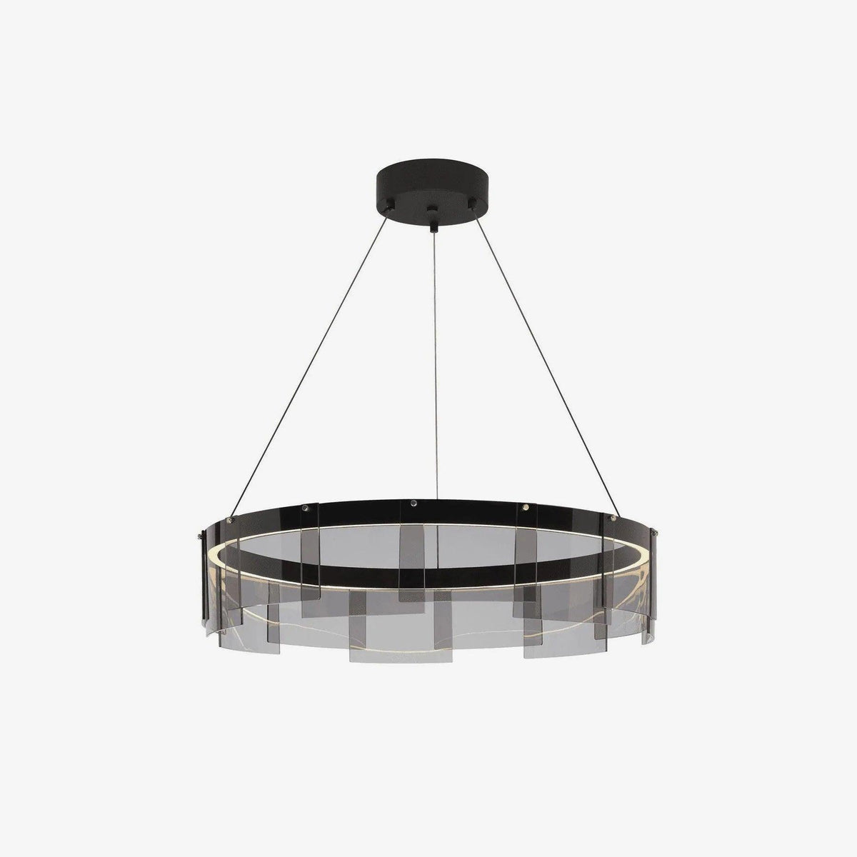 LustraLustre LED Anneau en Noir Moderne