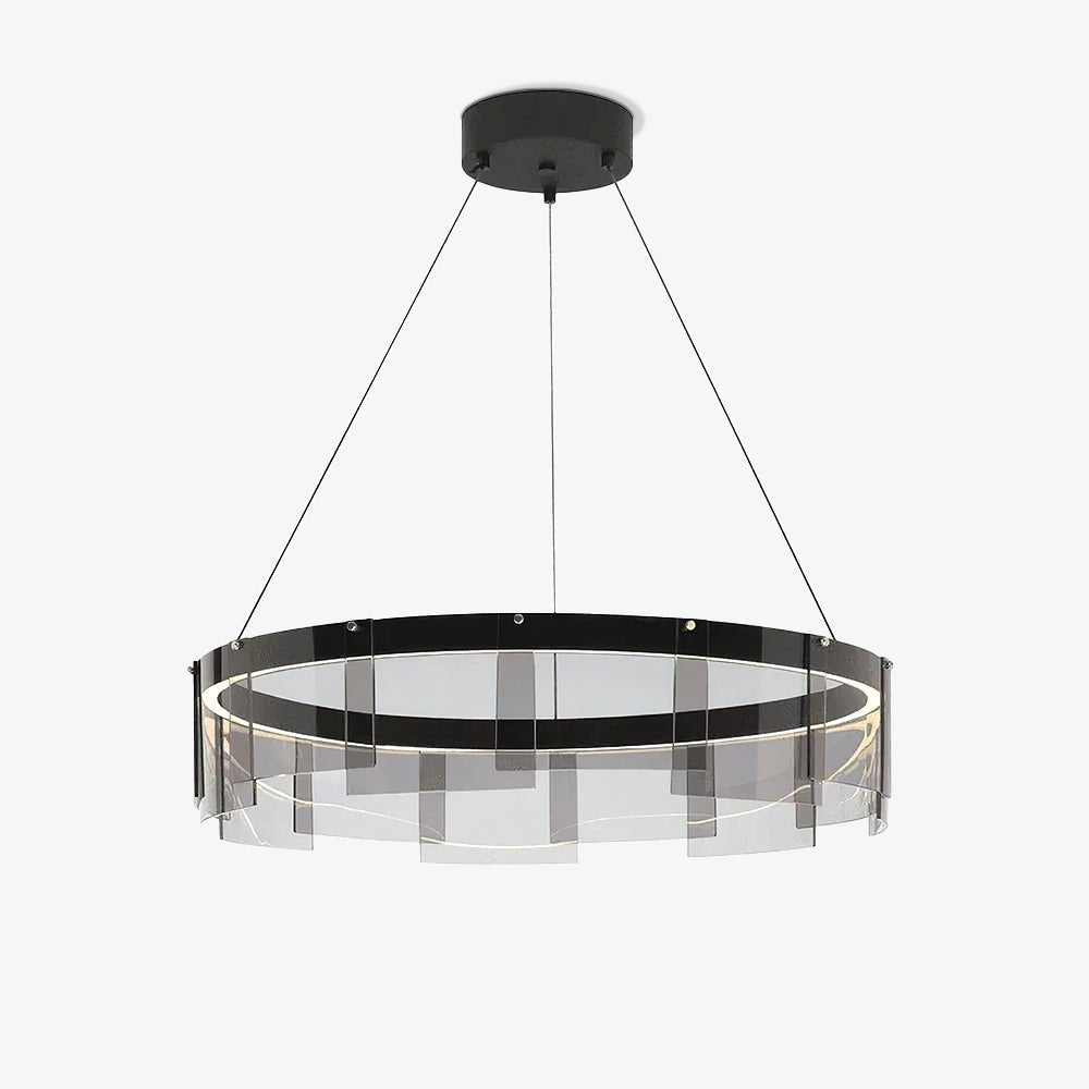 LustraLustre LED Anneau en Noir Moderne