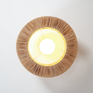 Ilthean Plafonnier artistique en paille naturelle