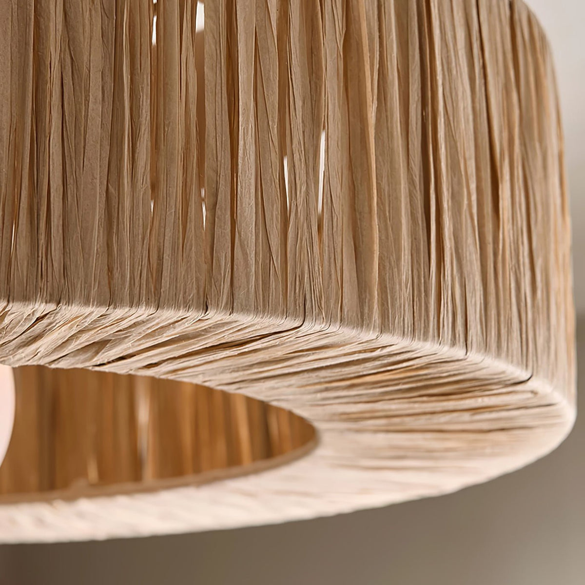 Sorenna Plafonnier artistique en paille naturelle