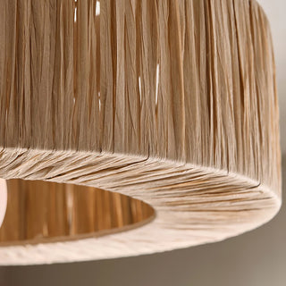 Ilthean Plafonnier artistique en paille naturelle