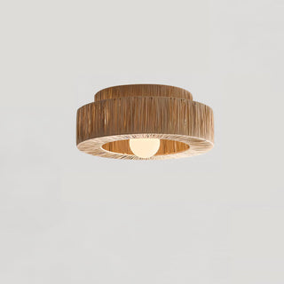 Ilthean Plafonnier artistique en paille naturelle