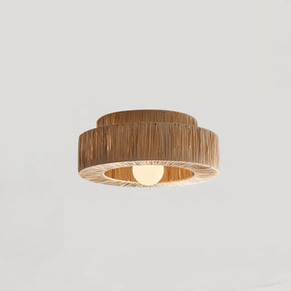 Ilthean Plafonnier artistique en paille naturelle