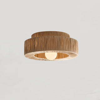 Ilthean Plafonnier artistique en paille naturelle