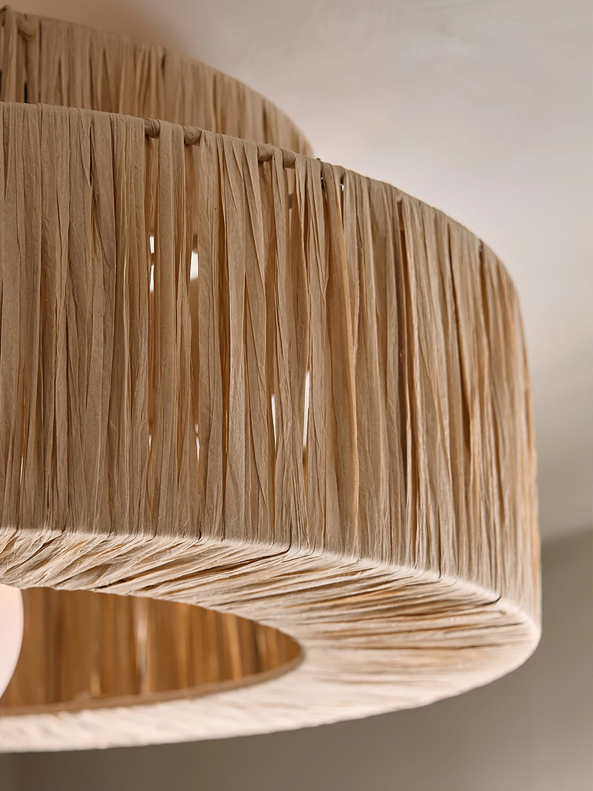 Sorenna Plafonnier artistique en paille naturelle