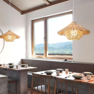 Catala Suspension en Rattan Chapeau de Paille