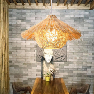 Catala Suspension en Rattan Chapeau de Paille