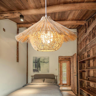 Catala Suspension en Rattan Chapeau de Paille