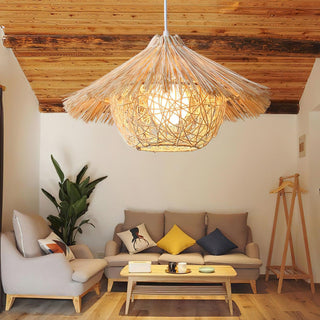 Catala Suspension en Rattan Chapeau de Paille