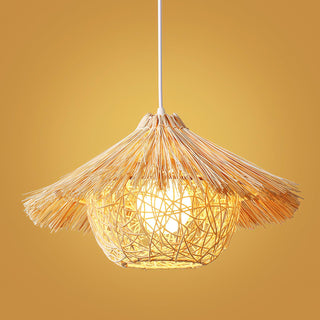 Catala Suspension en Rattan Chapeau de Paille