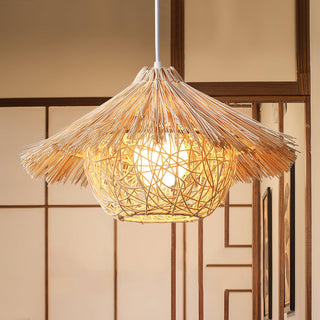 Catala Suspension en Rattan Chapeau de Paille