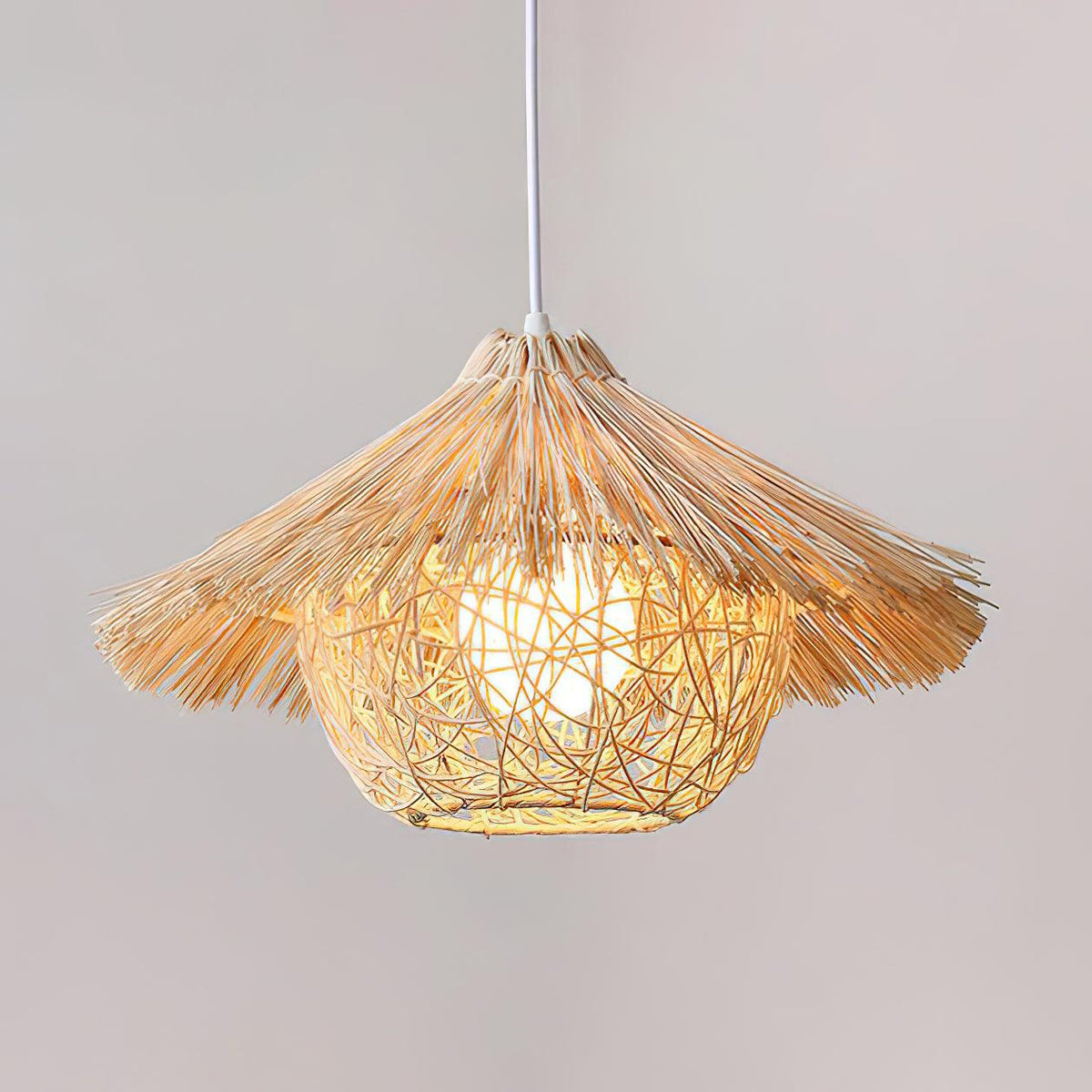 Aldoria Suspension en Rattan Chapeau de Paille
