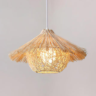 Catala Suspension en Rattan Chapeau de Paille