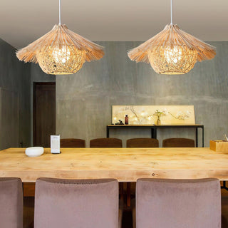 Catala Suspension en Rattan Chapeau de Paille