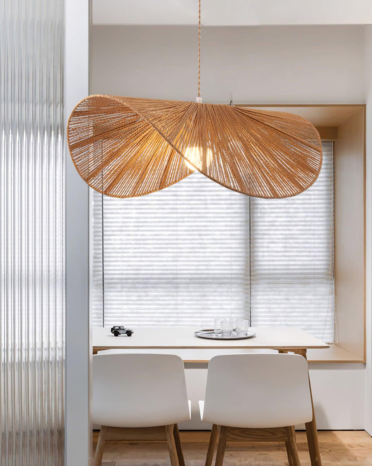 Solara Handwoven Natural Rattan Pendant Light-Neutral Decor