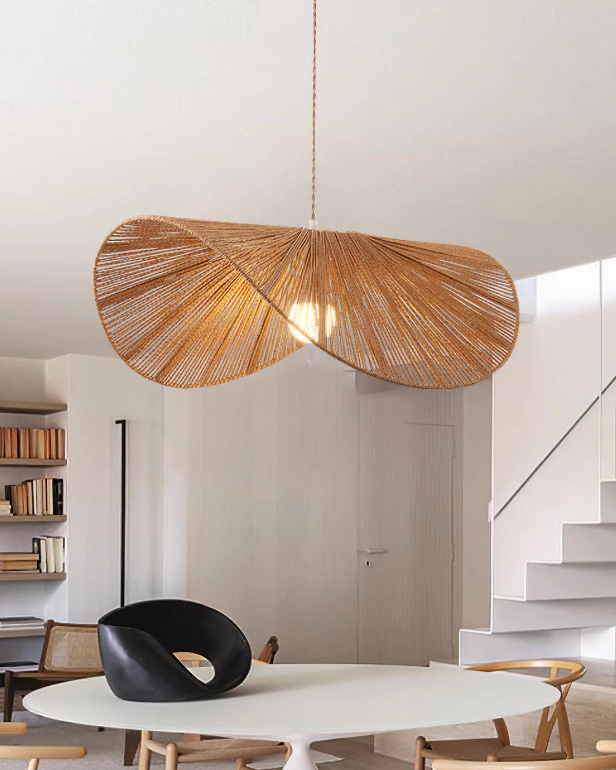 Solara Handwoven Natural Rattan Pendant Light-Neutral Decor