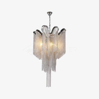 Lustra Suspension Lampe Chaîne en Nickel Coulant
