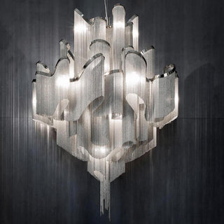 Lustra Suspension Lampe Chaîne en Nickel Coulant